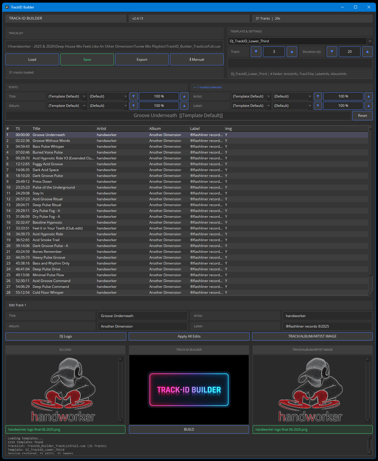 TrackID Builder — App Interface